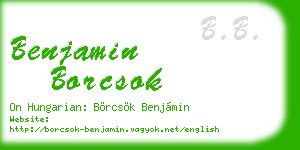 benjamin borcsok business card