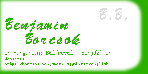 benjamin borcsok business card